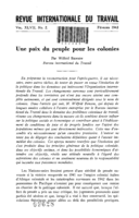 Une paix du peuple pour les colonies