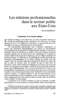 Les relations professionnelles dans le secteur public aux Etats-Unis
