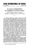 Les sources et l'interprétation de la législation du travail en France