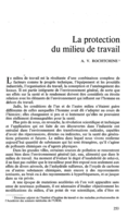 La protection du milieu de travail