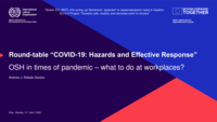 Round-table “COVID-19: Hazards and Effective Response” OSH in times of pandemic: what to do at workplaces?