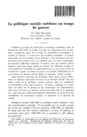 La politique sociale suédoise en temps de guerre