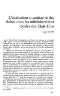 L'évaluation quantitative des tâches dans les administrations locales des Etats-Unis