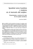 Igualdad entre hombres y mujeres en el mercado del empleo: experencias y puntos de vista de los países nórdicos