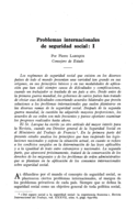 Problemas internacionales de seguridad social: I