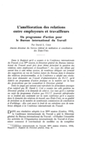 L'amélioration des relations entre employeurs et travailleurs: un programme d'action pour le Bureau international du Travail