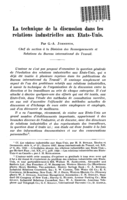 La technique de la discussion dans les relations industrielles aux Etats-Unis