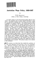 Australian wage policy, 1929-1937