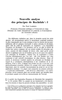 Nouvelle analyse des principes de Rochdale: I