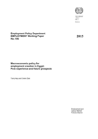 Macroeconomic policy for employment creation in Egypt: past experience and future prospects