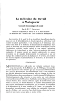 La médecine du travail à Madagascar: contexte économique et social