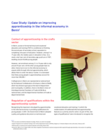 Case study: update on improving apprenticeship in the informal economy in Benin