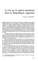 La loi sur le salaire minimum dans la République argentine