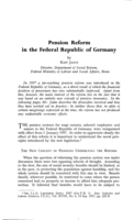 Pension reform in the Federal Republic of Germany