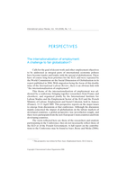 The internationalization of employment: a challenge to fair globalization?