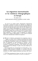 Les migrations internationales et les tendances démographiques en Europe