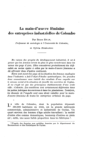 La main-d'œuvre féminine des entreprises industrielles de Colombo