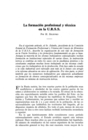 La formación profesional y técnica en la U.R.S.S.