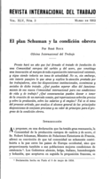 El plan Schuman y la condición obrera