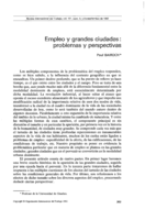 Empleo y grandes ciudades: problemas y perspectivas
