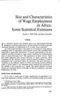 Size and characteristics of wage employment in Africa: some statistical estimates