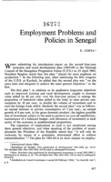 Employment problems and policies in Senegal