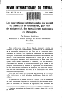 Les conventions internationales du travail et l'identité de traitement, par voie de réciprocité, des travailleurs nationaux et étrangers