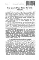 The present status of the wool textile industry