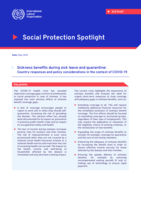 Sickness benefits during sick leave and quarantine: country responses and policy considerations in the context of COVID-19