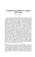 L'organisation planifiée de l'emploi dans l'Inde