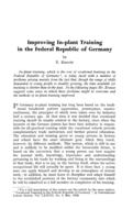 Improving in-plant training in the Federal Republic of Germany