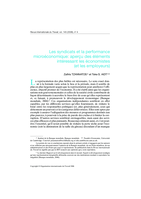 Les syndicats et la performance microéconomique: aperçu des éléments intéressant les économistes (et les employeurs)