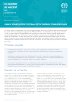 Comment réduire les déficits de travail décent en période de faible croissance
