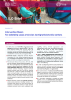Intervention model: for extending social protection to migrant domestic workers