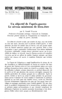 Un objectif de l'après-guerre: le niveau minimum de bien-être