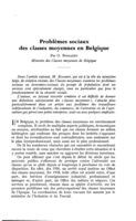 Problèmes sociaux des classes moyennes en Belgique