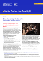 Extending social protection to the cultural and creative sector: information and awareness