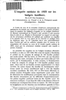 L'enquête suédoise de 1923 sur les budgets familiaux