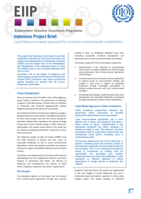 Indonesia project brief: local resource based approach for inclusive environmental rehabiliation