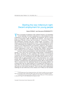 Starting the new millennium right: decent employment for young people