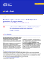 Protecting the rights at work of refugees and other forcibly displaced persons during the COVID-19 pandemic: recommendations for policy-makers and constituents