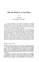 Life and work in a coal mine