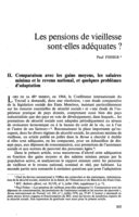 Les pensions de vieillesse sont-elles adéquates?: II, Comparaison avec les gains moyens, les salaires minima et le revenu national, et quelques problèmes d'adaptation