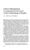 Labour-management co-operation at the level of the undertaking in Sweden