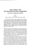 Latin America and the International Labour Organisation: forty years of collaboration, 1919-1959