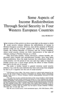 Some aspects of income redistribution through social security in four western European countries