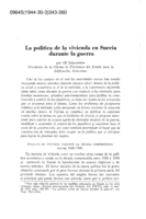 La política de la vivienda en Suecia durante la guerra