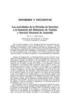 Las actividades de la división de servicios a la industria del ministerio de trabajo y servicio nacional de Australia