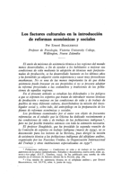 Los factores culturales en la introducción de reformas económicas y sociales