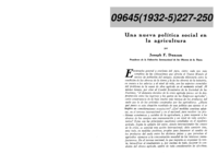 Una nueva política social en la agricultura